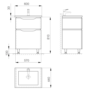 Mueble bajo lavabo SANWERK Alessa 60