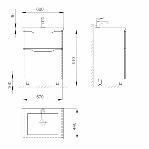 Mueble bajo lavabo SANWERK Liga 60