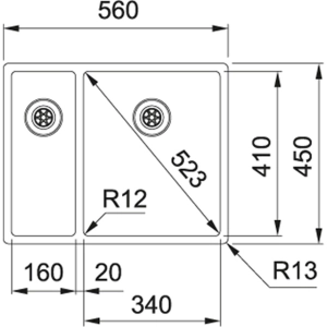 Franke Box BXX 260/160-34-16 127.0375.279