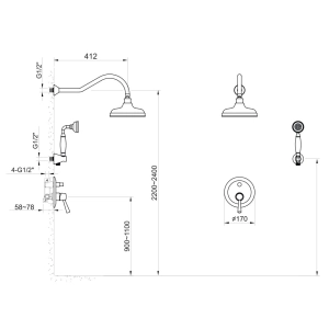 Sistema de ducha Imprese Podzima Ledove ZMK01170111