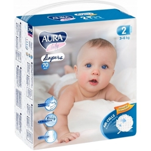 Pañales Aura Baby Diapers 2 / 70 pcs