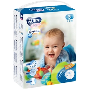 Pañales Aura Baby Diapers 3 / 60 pcs