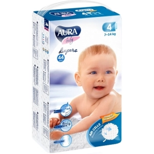 Pañales Aura Baby Diapers 4 / 44 pcs