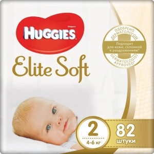 Pañales Huggies Elite Soft 2 / 82 pcs