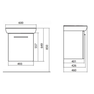 Mueble bajo lavabo Kolo Nova Pro 60