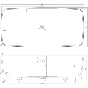 Bañera Volle Solid Surface Rec 168x80