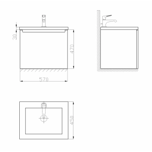 Mueble bajo lavabo SANWERK Fonda Air 60/ 2