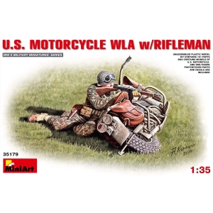 Construir modelo MiniArt U.S. Motorcycle WLA w/Rifleman (1:35)