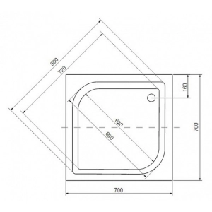 Plato de ducha Besco Ares 70x70