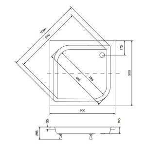 Plato de ducha Besco Ares 90x90