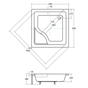 Plato de ducha Besco Igor 90x90