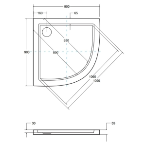 Plato de ducha Besco Aron 90x90