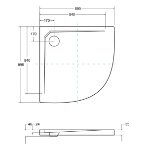 Plato de ducha Besco Axim 90x90