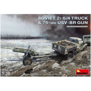 Maqueta MiniArt Soviet 2T 6x4 Truck and 76-mm USV-BR Gun (1:35)