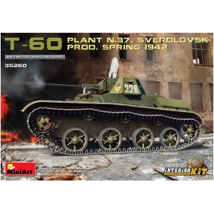 Modelo de colección MiniArt T-60 Plant N.37 Sverdlovsk Prod. Spring 1942 (1:35)