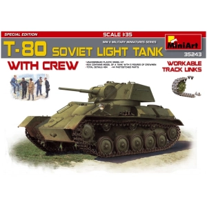 Maqueta MiniArt T-80 Soviet Light Tank with Crew (1:35)