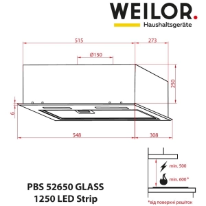 Weilor PBS 52650 GLASS BG 1250 LED Strip