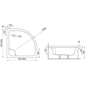 Plato de ducha Polimat Gian 90x90