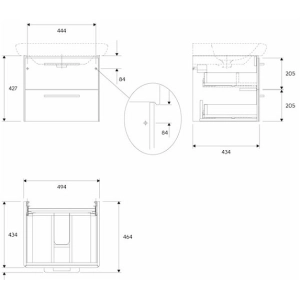 Mueble tocador Kolo Life 50