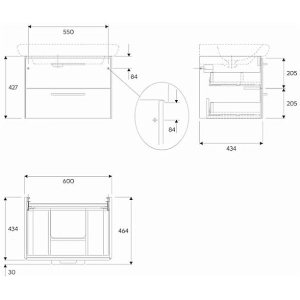 Mueble bajo lavabo Kolo Life 60