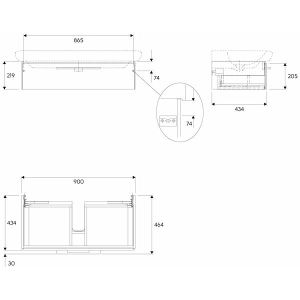 Mueble bajo lavabo Kolo Life 90-1