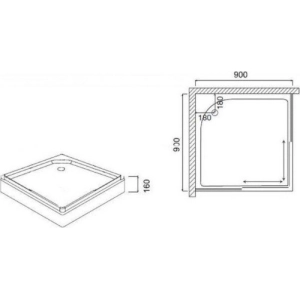 Plato de ducha AM-PM Like Square W80T-303-090W