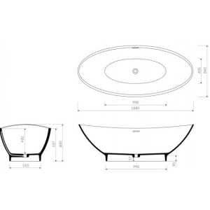 Bañera Marmorin Esme 188x84