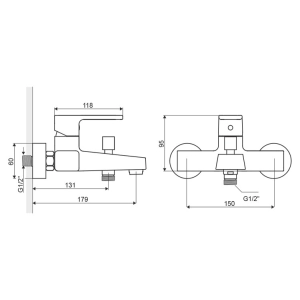 Mezclador Excellent Square ARAC. 1505CR