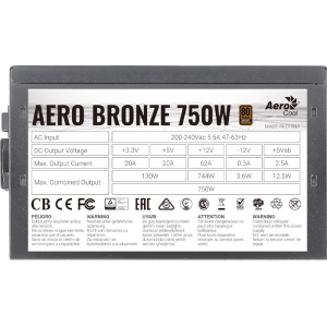 Fuente de alimentación Aerocool Aero Bronze 750W