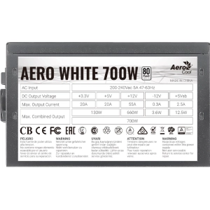 Fuente de alimentación Aerocool Aero White 700W