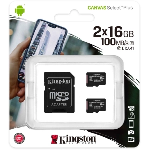 Kingston microSDHC Canvas Select Plus 2 Pack 32Gb