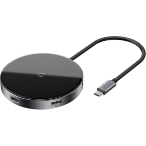 Lector de tarjetas / USB concentrador BASEUS Circular Mirror Wireless Charger Hub