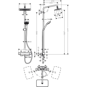 Hansgrohe Croma E Showerpipe 280 27630000