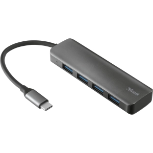 Lector de tarjetas / USB-hub Trust Halyx Aluminium USB-C to 4-Port USB-A