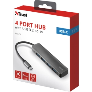 Trust Halyx Aluminium USB-C to 4-Port USB-A