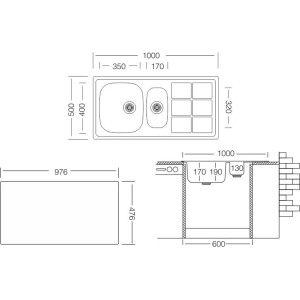 Fregadero Ukinox Lotus LT 1000 500 15 GT 8K