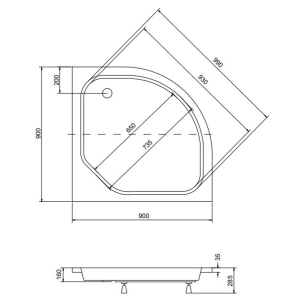 Plato de ducha Besco Diper II 90x90