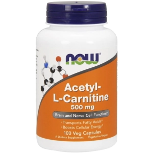 Quemador de grasa Now Acetyl L-Carnitine 500 mg 100 cap