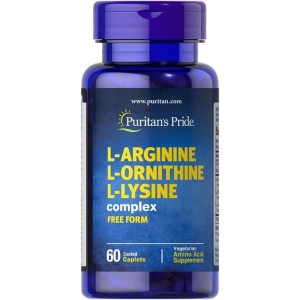 Aminoácidos Puritans Pride L-Arginine L-Ornithine L-Lysine 60 cap