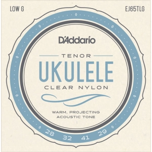 Cadenas DAddario Clear Nylon Ukulele Low-G Tenor