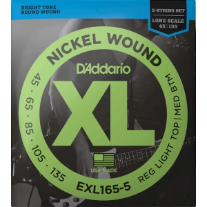 Cadenas DAddario XL Nickel Wound Bass 5-String 45-135