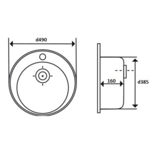 Fregadero cocina Lidz 490A 0,6/160