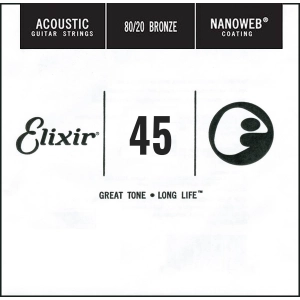 Cadenas Elixir Acoustic Nanoweb 80/20 Bronze Single 45