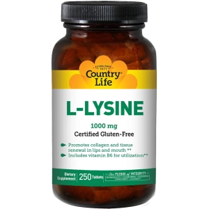 Aminoácidos Country Life L-Lysine 1000 mg 100 tab