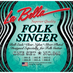 Cadenas La Bella Folksinger Silver Nylon 840