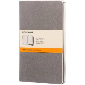 Bloc de notas Moleskine Set of 3 Ruled Cahier Journals Large Grey