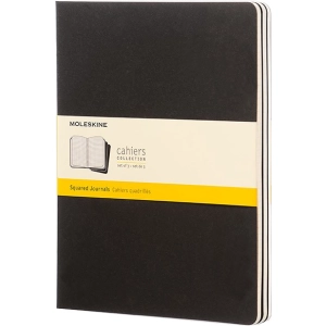 Bloc de notas Moleskine Set of 3 Squared Cahier Journals XLarge Black