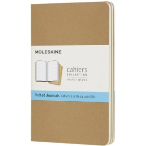 Bloc de notas Moleskine Set of 3 Dots Cahier Journals Pocket Beige