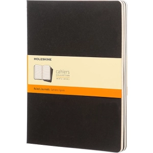 Bloc de notas Moleskine Set of 3 Ruled Cahier Journals XLarge Black