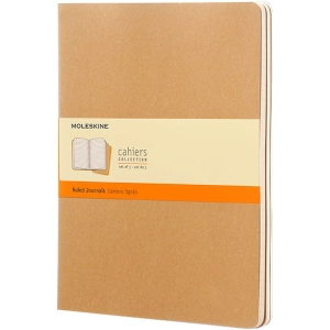 Bloc de notas Moleskine Set of 3 Ruled Cahier Journals XLarge Beige